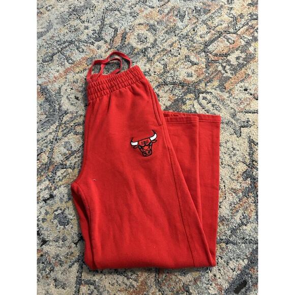 Chicago Bulls Red Fleece Sweatpants Mens M NBA Joggers - Picture 1 of 6